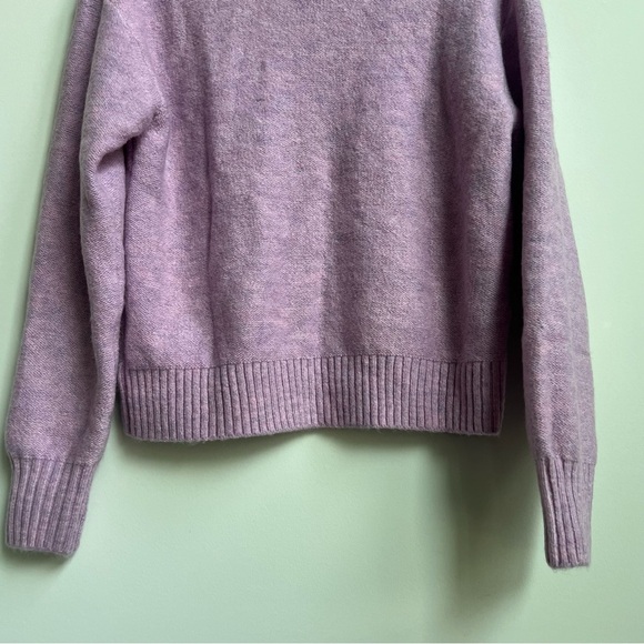 New GAP Airy Oversized Cable-Knit Mockneck Sweater Purple Rain XS Preppy Luxury - Picture 15 of 15